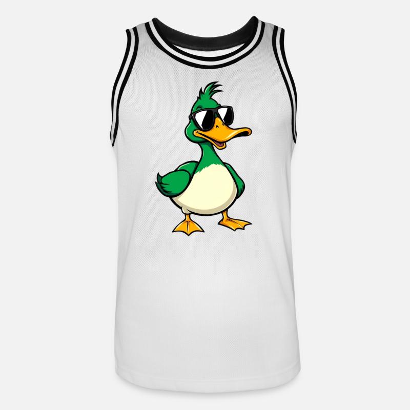 Anatra - Maglia da basket per uomo - bianco/nero