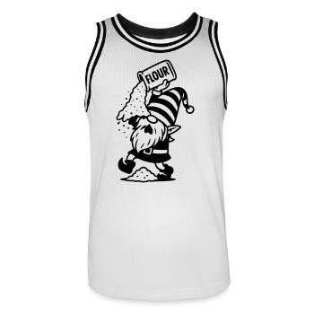 Gnome Flour Biscuits Bake - Men's Basketball Jersey - white/black - Front - AI Model Male 185 dark (185cm)