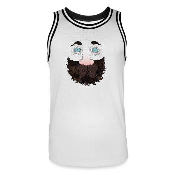 Beard guy - Maillot de basket Homme - blanc/noir - Devant - AI Model Male 185 dark (185cm)