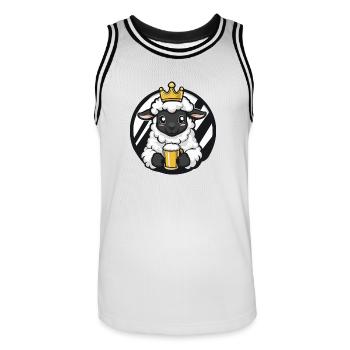 Bande dessinée de bière de brebis - Maillot de basket Homme - blanc/noir - Devant - AI Model Male 185 dark (185cm)