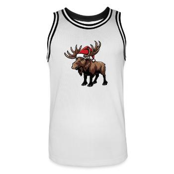 Elch Weihnachten - Männer Basketball-Trikot - Weiß/Schwarz - Vorne - AI Model Male 185 dark (185cm)