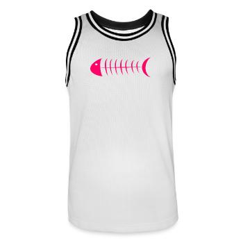 SARDINE. FISH. APRIL FOOL. EASTER. SEA - Men's Basketball Jersey - white/black - Front - AI Model Male 185 dark (185cm)