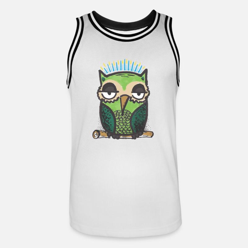 Eule - Männer Basketball-Trikot - Weiß/Schwarz