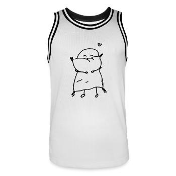 me and my pillow - Men's Basketball Jersey - white/black - Front - AI Model Male 185 dark (185cm)