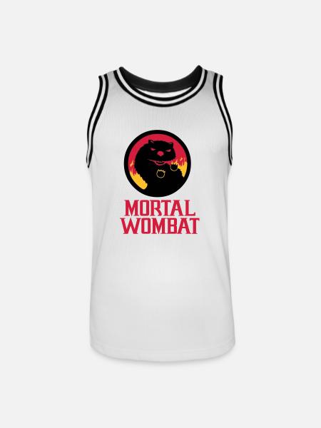 Mortal Wombat - Men's Basketball Jersey - white/black