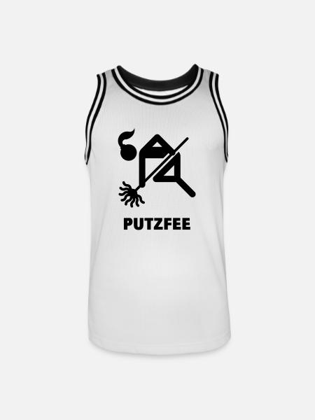 Putzfee / Housekeeper - Men's Basketball Jersey - white/black