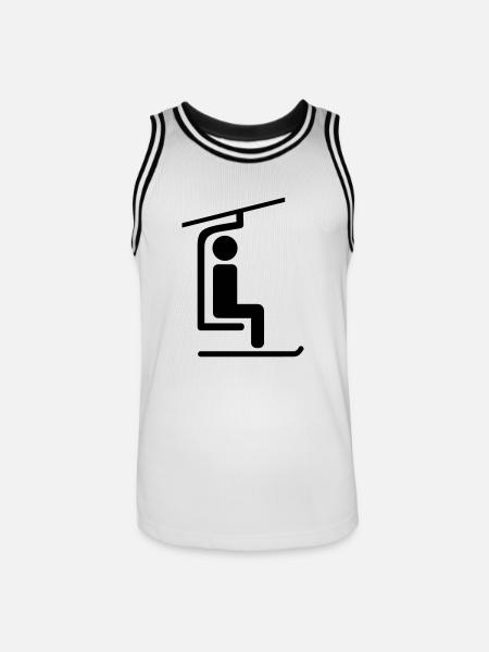 Sessellift - Männer Basketball-Trikot - Weiß/Schwarz