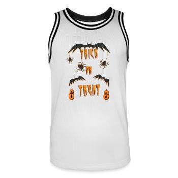 Halloween trick or treat Halloween spider - Männer Basketball-Trikot - Weiß/Schwarz - Vorne - AI Model Male 185 dark (185cm)