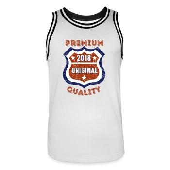 Qualité premium 2018 - Maillot de basket Homme - blanc/noir - Devant - AI Model Male 185 dark (185cm)
