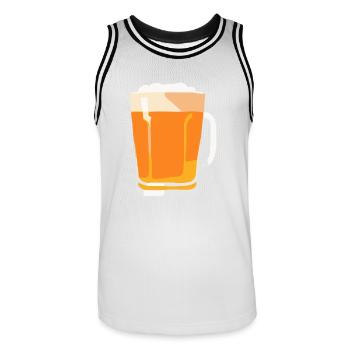 Bouteille de bière Mug Booze Enterrement de vie de garçon 3 - Maillot de basket Homme - blanc/noir - Devant - AI Model Male 185 dark (185cm)