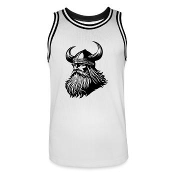 Viking Warrior Odin - Men's Basketball Jersey - white/black - Front - AI Model Male 185 dark (185cm)