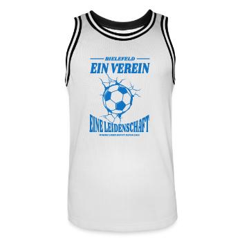 Gelsenkirchen Fußball Spruch Geschenk - Männer Basketball-Trikot - Weiß/Schwarz - Vorne - AI Model Male 185 dark (185cm)