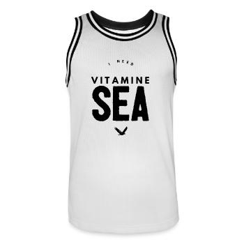 I NEED VITAMINE SEA - Maillot de basket Homme - blanc/noir - Devant - AI Model Male 185 dark (185cm)
