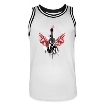 Gitarre Flügel Schwingen Graffiti Rockmusik tanzen - Männer Basketball-Trikot - Weiß/Schwarz - Vorne - AI Model Male 185 dark (185cm)
