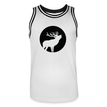Cerf dans les chasseurs de forêts sauvages cadeaux sauvages - Maillot de basket Homme - blanc/noir - Devant - AI Model Male 185 dark (185cm)