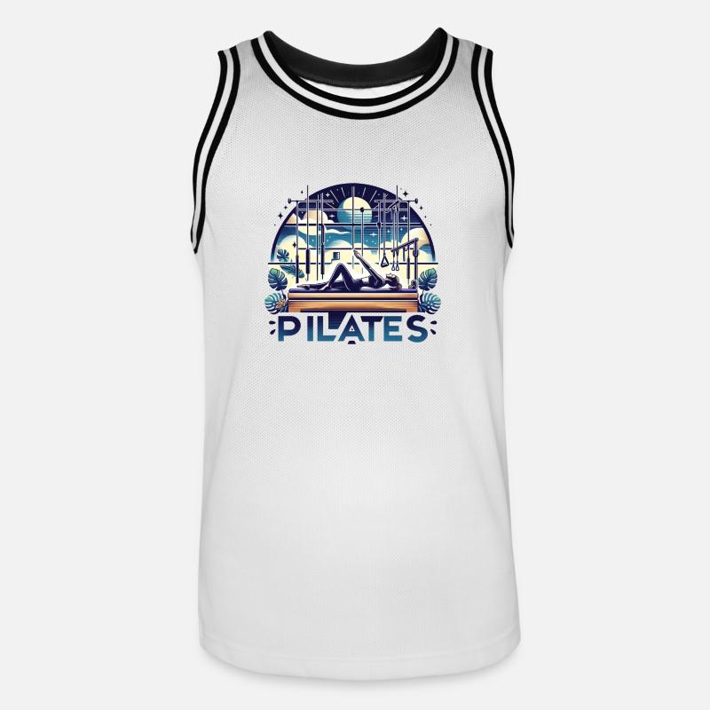 "Pilates" - Conception de studio dynamique - Maillot de basket Homme - blanc/noir