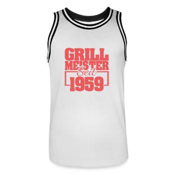 1959 - Maillot de basket Homme - blanc/noir - Devant - AI Model Male 185 dark (185cm)