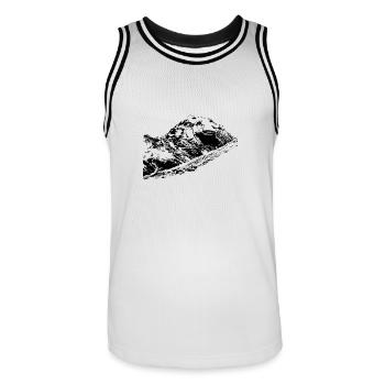 ortler - Männer Basketball-Trikot - Weiß/Schwarz - Vorne - AI Model Male 185 dark (185cm)
