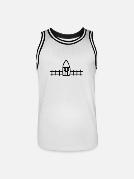 Haus mit Garten - Männer Basketball-Trikot - Weiß/Schwarz