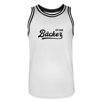 Bäcker 2025 Beruf Bäckerei Lehre Lehrling Konditor - Männer Basketball-Trikot - Weiß/Schwarz - Vorne - AI Model Male 185 dark (185cm)