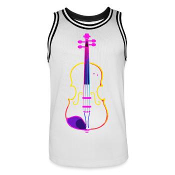 Violon Lineart - Maillot de basket Homme - blanc/noir - Devant - AI Model Male 185 dark (185cm)