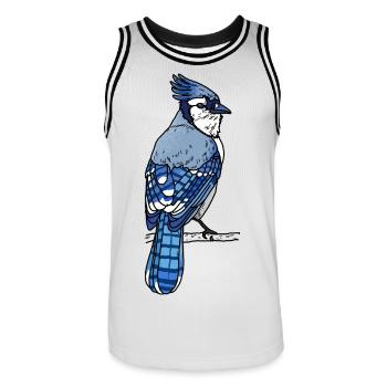 Blue jay - Men's Basketball Jersey - white/black - Front - AI Model Male 185 dark (185cm)