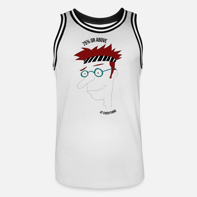 75 % oder mehr in allem, Mann - Männer Basketball-Trikot - Weiß/Schwarz