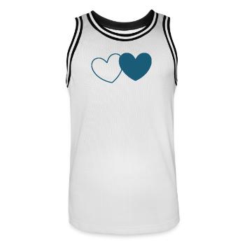 blue heart heart gift Valentine's Day couples - Men's Basketball Jersey - white/black - Front - AI Model Male 185 dark (185cm)