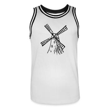 Classic Vintage Windmill - Men's Basketball Jersey - white/black - Front - AI Model Male 185 dark (185cm)