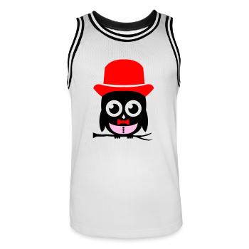 owl sir 02 copy - Men's Basketball Jersey - white/black - Front - AI Model Male 185 dark (185cm)