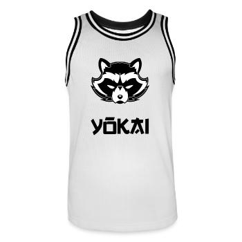 Yokai Blak - Männer Basketball-Trikot - Weiß/Schwarz - Vorne - AI Model Male 185 dark (185cm)