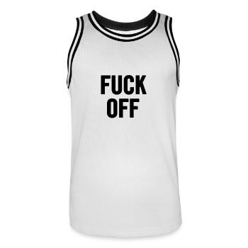 Fuck Off Noir - Maillot de basket Homme - blanc/noir - Devant - AI Model Male 185 dark (185cm)