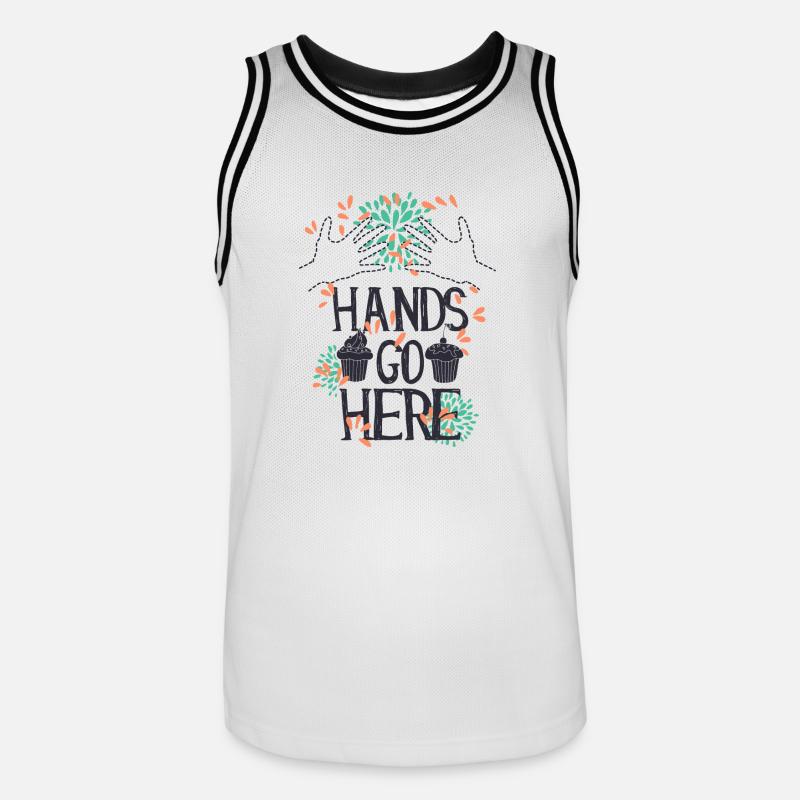 Hands go here CUPCAKE - Maillot de basket Homme - blanc/noir