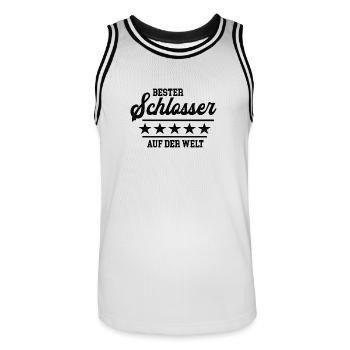 Bester Schlosser Weltbester Handwerker Schlosserei - Männer Basketball-Trikot - Weiß/Schwarz - Vorne - AI Model Male 185 dark (185cm)