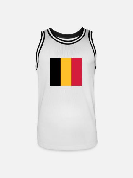 National Flag of Belgium - Men's Basketball Jersey - white/black