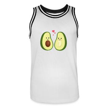 You complete me! Avocado - love - Valentine's day - Men's Basketball Jersey - white/black - Front - AI Model Male 185 dark (185cm)