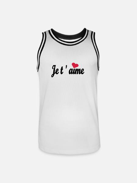 Je t 'aime - Men's Basketball Jersey - white/black