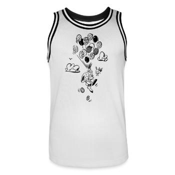 Fliegender Hase mit Luftballons - Männer Basketball-Trikot - Weiß/Schwarz - Vorne - AI Model Male 185 dark (185cm)