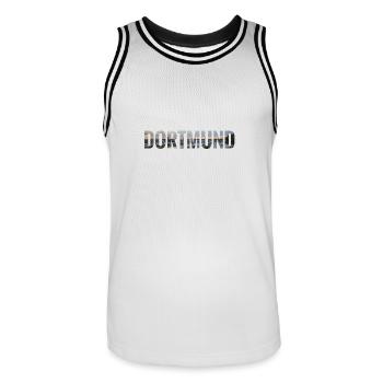 City Skyline Dortmund - Männer Basketball-Trikot - Weiß/Schwarz - Vorne - AI Model Male 185 dark (185cm)