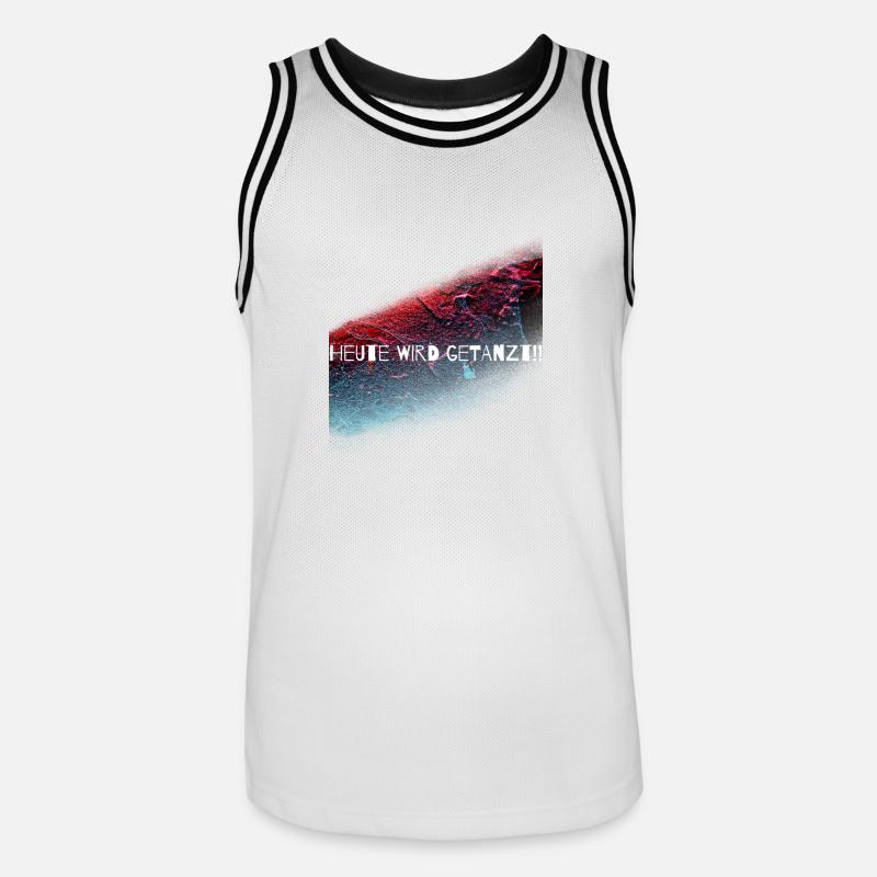 Heute wird getanzt,Discothek,tanzen,Geschenk - Männer Basketball-Trikot - Weiß/Schwarz