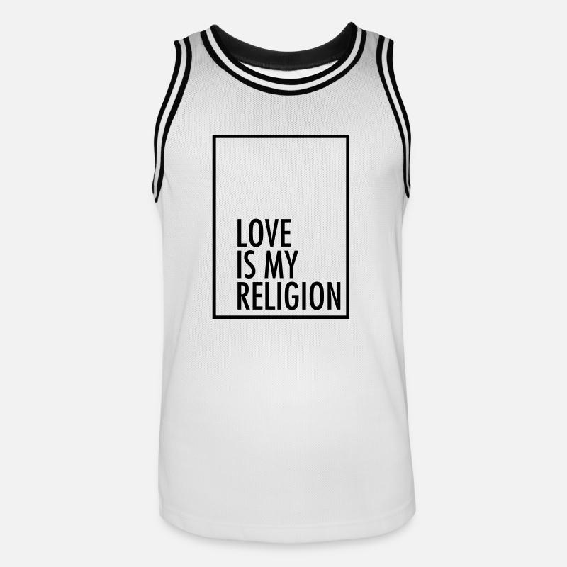 Love Is My Religion - Maillot de basket Homme - blanc/noir