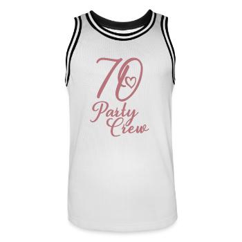 70 Party Crew 70th Birthday Party 70 Years Old - Men's Basketball Jersey - white/black - Front - AI Model Male 185 dark (185cm)