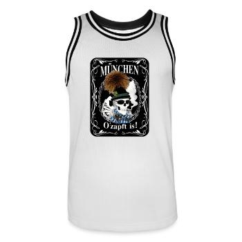 O´zapft is! - Männer Basketball-Trikot - Weiß/Schwarz - Vorne - AI Model Male 185 dark (185cm)