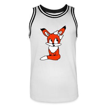 renard femelle fille jolie arc femme belle - Maillot de basket Homme - blanc/noir - Devant - AI Model Male 185 dark (185cm)