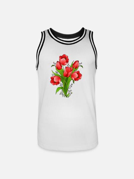 Blumen - Männer Basketball-Trikot - Weiß/Schwarz