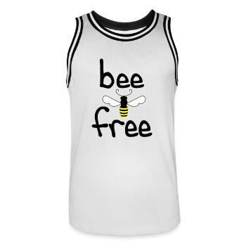 Bee free - Männer Basketball-Trikot - Weiß/Schwarz - Vorne - AI Model Male 185 dark (185cm)