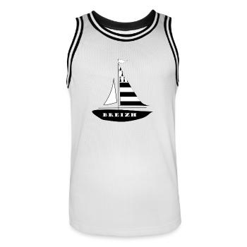 Breizh Boat - Maillot de basket Homme - blanc/noir - Devant - AI Model Male 185 dark (185cm)