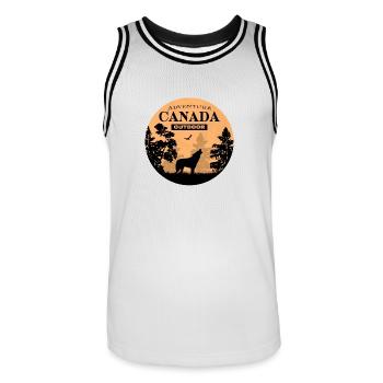 Canada - Wolf - Männer Basketball-Trikot - Weiß/Schwarz - Vorne - AI Model Male 185 dark (185cm)