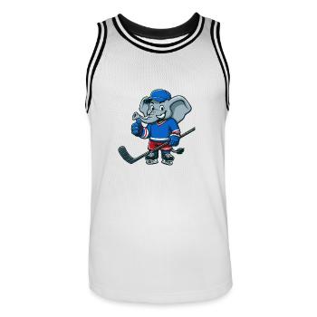Conception de joueur de hockey sur glace comique éléphant cool - Maillot de basket Homme - blanc/noir - Devant - AI Model Male 185 dark (185cm)