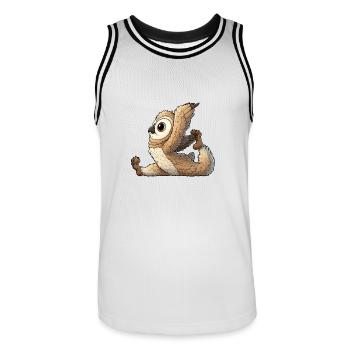 Owl Yoga & Fitness : Entraînement de gymnastique - Maillot de basket Homme - blanc/noir - Devant - AI Model Male 185 dark (185cm)